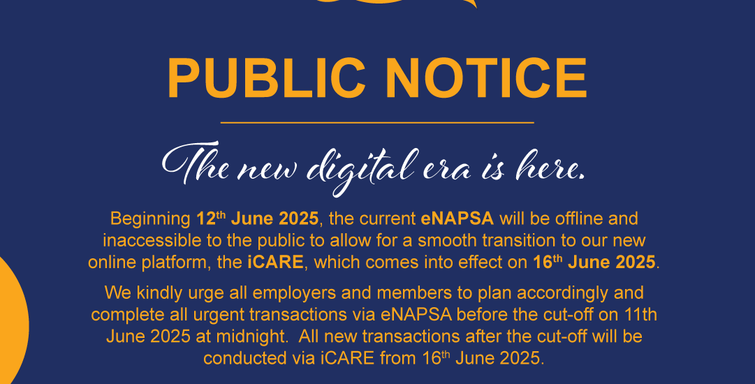 Public Notice: eNAPSA Shutdown