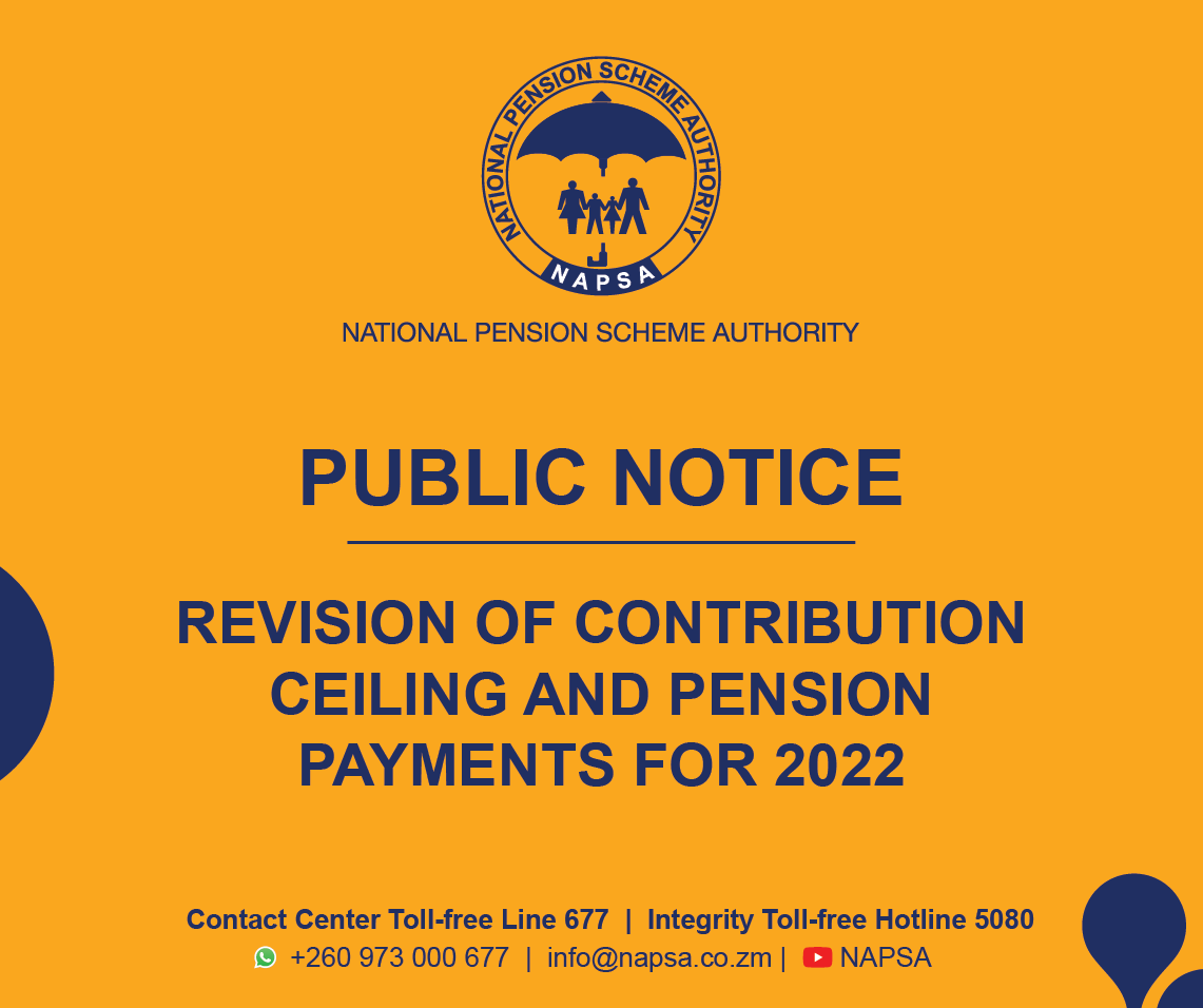 PUBLIC NOTICE REVISION OF CONTRIBUTION CEILING AND PENSION PAYMENTS